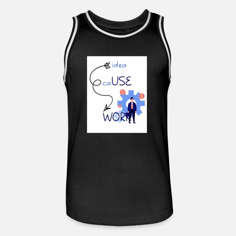 Idea cause work. An idea creates a work. - Men's Basketball Jersey - black/white