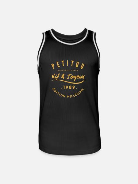 "Petitou 1989" - Men's Basketball Jersey - black/white