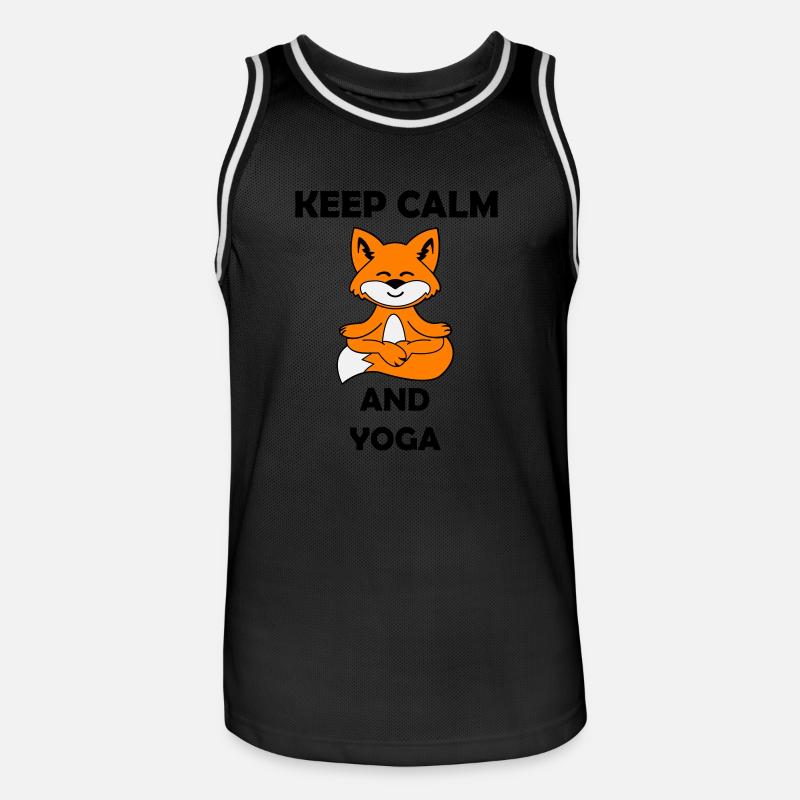 yoga fuchs keep calm - Männer Basketball-Trikot - Schwarz/Weiß
