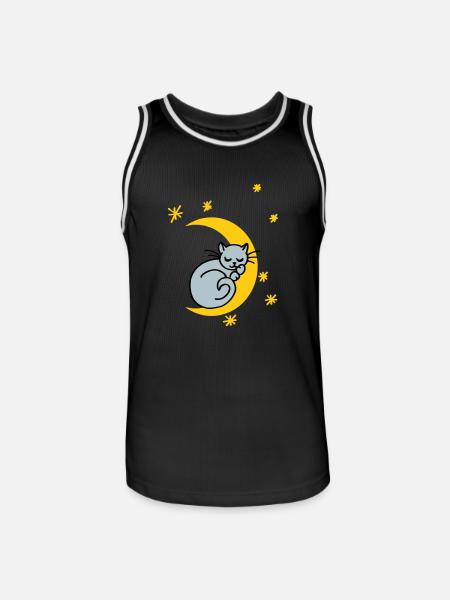Mondkatze - Männer Basketball-Trikot - Schwarz/Weiß