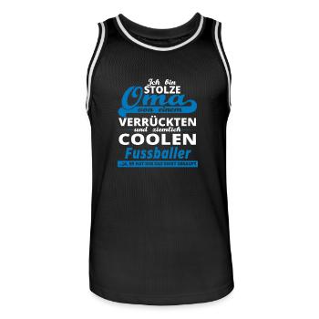 GESCHENK GEBURTSTAG STOLZE OMA VON Fussballer - Männer Basketball-Trikot - Schwarz/Weiß - Vorne - AI Model Male 185 dark (185cm)