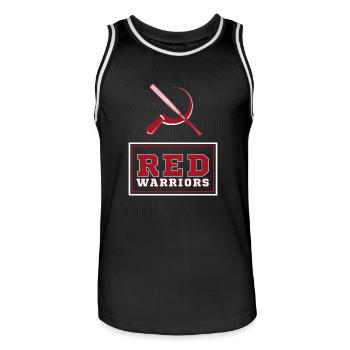Red Warriors Logo2 - Maillot de basket Homme - noir/blanc - Devant - AI Model Male 185 dark (185cm)