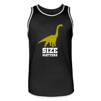 dinosaure brachiosaure - Sur les questions de taille - Maillot de basket Homme - noir/blanc - Devant - AI Model Male 185 dark (185cm)