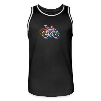Colorful bicycles gift road bike racing cyclist - Men's Basketball Jersey - black/white - Front - AI Model Male 185 dark (185cm)