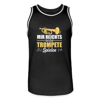 I've had enough, I'm going to play the trumpet - Men's Basketball Jersey - black/white - Front - AI Model Male 185 dark (185cm)