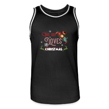 Weihnachten Guy Love Christmas Xmas Geschenk - Männer Basketball-Trikot - Schwarz/Weiß - Vorne - AI Model Male 185 dark (185cm)
