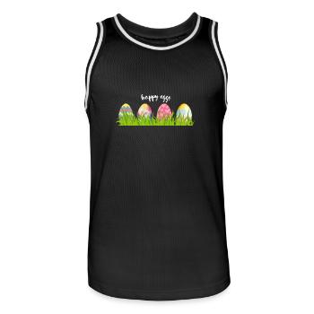 Colorful easter eggs in a meadow - Men's Basketball Jersey - black/white - Front - AI Model Male 185 dark (185cm)