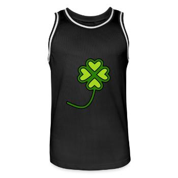 Trèfles de la Saint-Patrick - Maillot de basket Homme - noir/blanc - Devant - AI Model Male 185 dark (185cm)