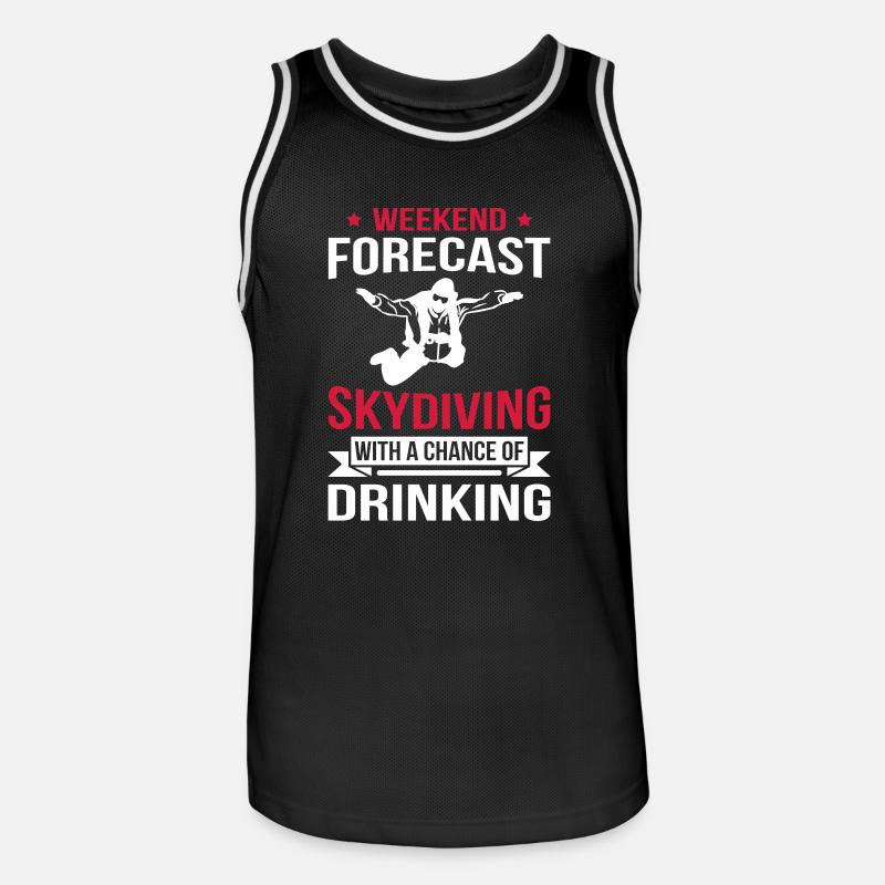 Weekend Forecast Skydiving - Männer Basketball-Trikot - Schwarz/Weiß