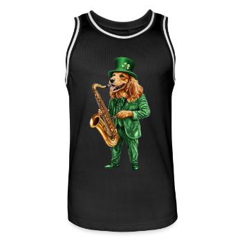 Hund - Männer Basketball-Trikot - Schwarz/Weiß - Vorne - AI Model Male 185 dark (185cm)