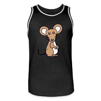 Mouse Mouse Cute Little Rat Rodent Friendly - Men's Basketball Jersey - black/white - Front - AI Model Male 185 dark (185cm)