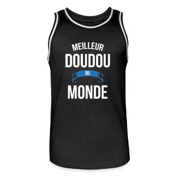 Meilleur Doudou du monde homme - Maillot de basket Homme - noir/blanc - Devant - AI Model Male 185 dark (185cm)