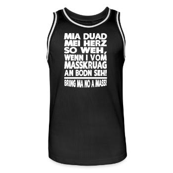 MIA DUAD MEI HERZ SO WEH, WENN I VOM MASSKRUAG - Männer Basketball-Trikot - Schwarz/Weiß - Vorne - AI Model Male 185 dark (185cm)