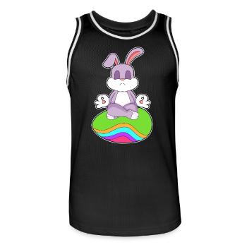Méditation de Pâques avec un lapin - Maillot de basket Homme - noir/blanc - Devant - AI Model Male 185 dark (185cm)