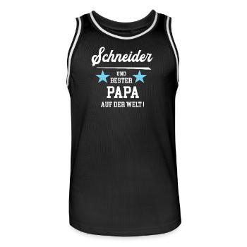 Schneider Bester Papa Vatertag Geburtstag - Männer Basketball-Trikot - Schwarz/Weiß - Vorne - AI Model Male 185 dark (185cm)