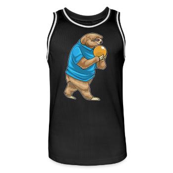 Sloth Bowling Boule de bowling - Maillot de basket Homme - noir/blanc - Devant - AI Model Male 185 dark (185cm)