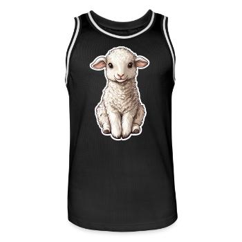 Mouton - Maillot de basket Homme - noir/blanc - Devant - AI Model Male 185 dark (185cm)