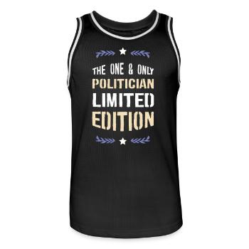 The Only Politician Édition Limitée - Maillot de basket Homme - noir/blanc - Devant - AI Model Male 185 dark (185cm)