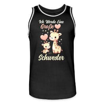 Ich Werde Große Schwester Giraffen Geschwisterkind - Männer Basketball-Trikot - Schwarz/Weiß - Vorne - AI Model Male 185 dark (185cm)