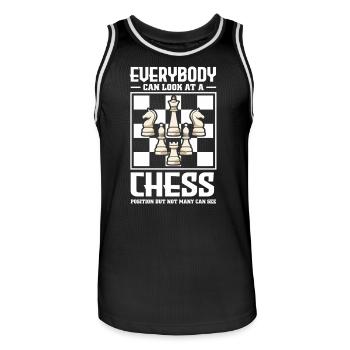 Échiquier des joueurs d’échecs - Maillot de basket Homme - noir/blanc - Devant - AI Model Male 185 dark (185cm)