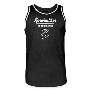 Hörakustiker Ausbildung Hörakustikerazubi Lehre - Männer Basketball-Trikot - Schwarz/Weiß - Vorne - AI Model Male 185 dark (185cm)