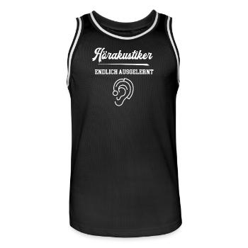 Hörakustiker Endlich Ausgelernt Lehrling Azubi - Männer Basketball-Trikot - Schwarz/Weiß - Vorne - AI Model Male 185 dark (185cm)