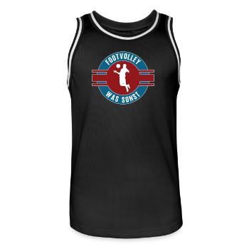 Footvolley Was Sonst Footvolleyer Team Mannschaft - Männer Basketball-Trikot - Schwarz/Weiß - Vorne - AI Model Male 185 dark (185cm)