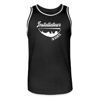Installateur Rente Rentner Installateure Ruhestand - Männer Basketball-Trikot - Schwarz/Weiß - Vorne - AI Model Male 185 dark (185cm)