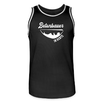 Betonbauer Rente Rentner Betonbau Ruhestand - Männer Basketball-Trikot - Schwarz/Weiß - Vorne - AI Model Male 185 dark (185cm)