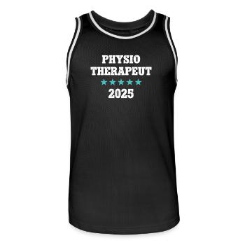 Physiotherapie Ausbildung Physio Therapeut 2025 - Männer Basketball-Trikot - Schwarz/Weiß - Vorne - AI Model Male 185 dark (185cm)