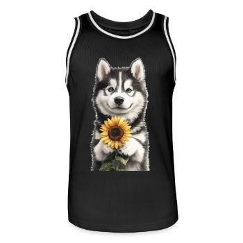 Alaskan Malamute - Männer Basketball-Trikot - Schwarz/Weiß - Vorne - AI Model Male 185 dark (185cm)