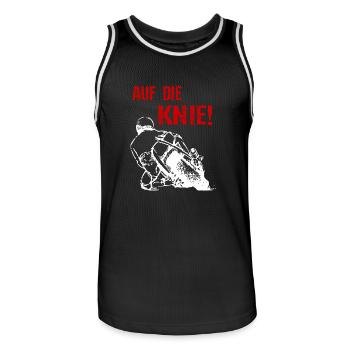 Moto - A genoux Superbike - T-shirt - Maillot de basket Homme - noir/blanc - Devant - AI Model Male 185 dark (185cm)