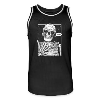 Lekker Skeleton White - Men's Basketball Jersey - black/white - Front - AI Model Male 185 dark (185cm)