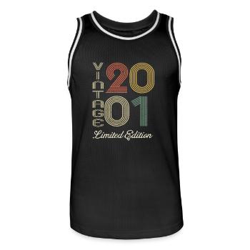 2001 Geburtstag Geboren im Jahr 2001 Vintage Retro. Editio - Männer Basketball-Trikot - Schwarz/Weiß - Vorne - AI Model Male 185 dark (185cm)