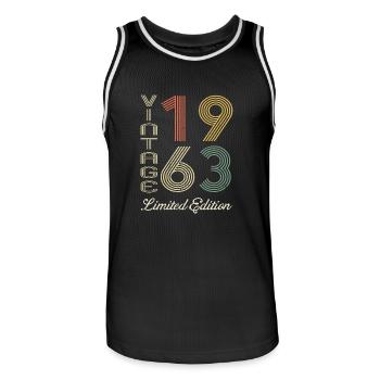 1963 Geburtstag Geboren 1963 Vintage Retro. Editio - Männer Basketball-Trikot - Schwarz/Weiß - Vorne - AI Model Male 185 dark (185cm)