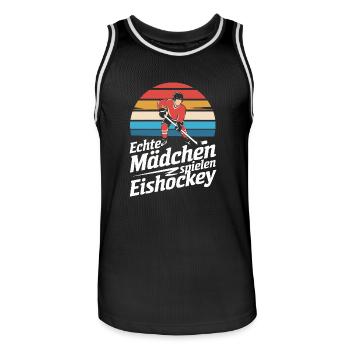 Hockey Hockey Sports Hockey Players - Men's Basketball Jersey - black/white - Front - AI Model Male 185 dark (185cm)