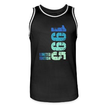 30e anniversaire Né en 1995 - Maillot de basket Homme - noir/blanc - Devant - AI Model Male 185 dark (185cm)