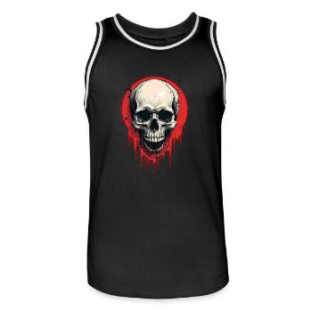 Skull - Men's Basketball Jersey - black/white - Front - AI Model Male 185 dark (185cm)
