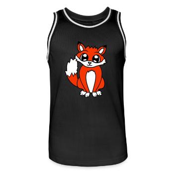 Fox Red Fox Wild Animal Clever Forest Inhabitants - Men's Basketball Jersey - black/white - Front - AI Model Male 185 dark (185cm)