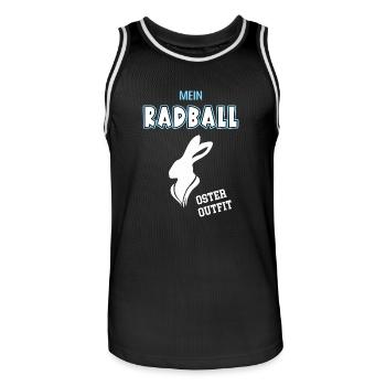 Radball Oster Outfit Radballspieler Ostern - Männer Basketball-Trikot - Schwarz/Weiß - Vorne - AI Model Male 185 dark (185cm)