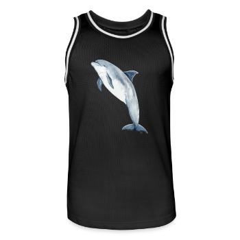 Bottlenose dolphin - Bottlenose dolphin - Grand dauphin - Men's Basketball Jersey - black/white - Front - AI Model Male 185 dark (185cm)