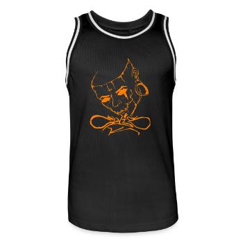 Kkopf5 - Männer Basketball-Trikot - Schwarz/Weiß - Vorne - AI Model Male 185 dark (185cm)