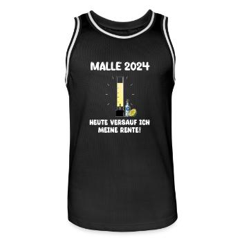 Vodka Lemon Säule heute versauf ich meine Rente - Männer Basketball-Trikot - Schwarz/Weiß - Vorne - AI Model Male 185 dark (185cm)