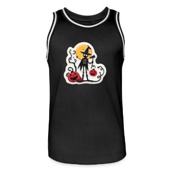 Spooky Halloween - Men's Basketball Jersey - black/white - Front - AI Model Male 185 dark (185cm)