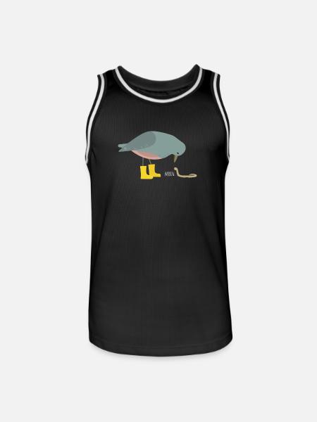 Pigeon with worm - Men's Basketball Jersey - black/white