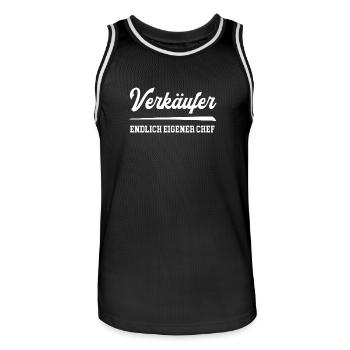Verkäufer Endlich Chef Verkauf Einzelhandel - Männer Basketball-Trikot - Schwarz/Weiß - Vorne - AI Model Male 185 dark (185cm)