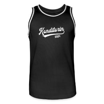 Konditorin 2024 Ausbildung Prüfung Konditorei - Männer Basketball-Trikot - Schwarz/Weiß - Vorne - AI Model Male 185 dark (185cm)