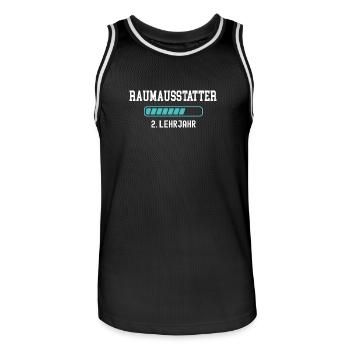 Raumausstatter Ausbildung 2 Lehrjahr 2. Berufsjahr - Männer Basketball-Trikot - Schwarz/Weiß - Vorne - AI Model Male 185 dark (185cm)