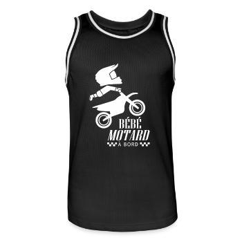bébé motard à bord moto motocross - Maillot de basket Homme - noir/blanc - Devant - AI Model Male 185 dark (185cm)