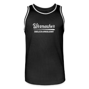 Uhrmacher Endlich Ausgelernt Lehrling Azubi Lehre - Männer Basketball-Trikot - Schwarz/Weiß - Vorne - AI Model Male 185 dark (185cm)